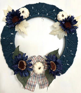 Sunny Blue Pumpkin Wreath